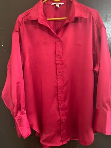 H&M Hot Pink Satin Shirt