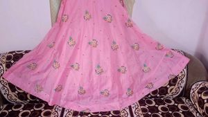Light Pink Small Buti Embroidery Long Gown