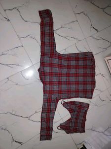 Red Plaid Top &amp; Cami Set