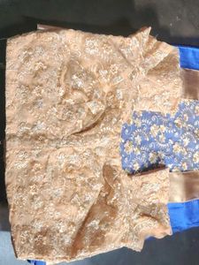 Blue &amp; Gold Embroidered Fabric🩵💛