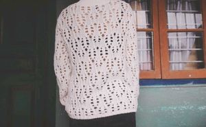Crochet white sweater