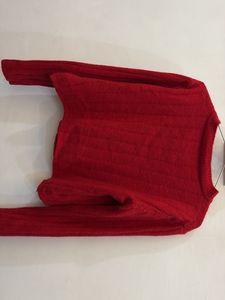 Red Button-Down Cardigan