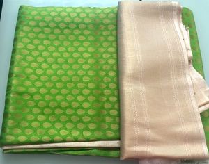 Parrot Green Cream Blouse