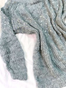 Pinterest Blue Knit Sweater C