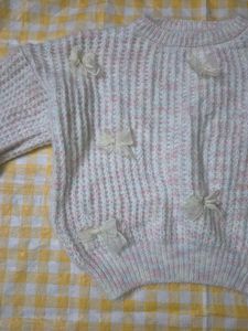 Cute Bow Pink Sweater