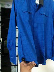 RARE RABBIT Stylish Blue LINEN Shirt
