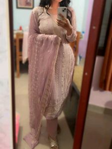 Customised Crushed Silk Suit Set Lavender💜