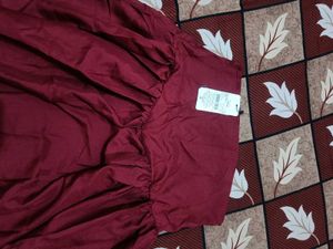 Shein red colour skirt