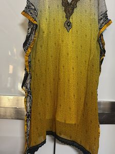 Yellow black Kaaftan with inner
