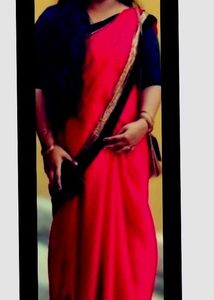 Red &amp; Blue Saree with Blouse