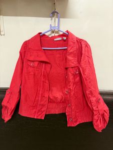 Orange Cropped Jacket 🧥