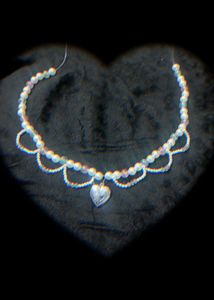 heart and Pearl Beaded Choker