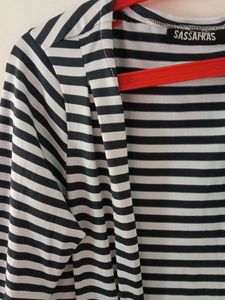 Striped Open Front shrug