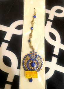 Blue & Gold Maang Tikka