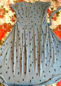 Cute Blue Print Dress