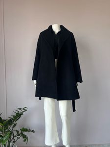 Black Wrap Overcoat