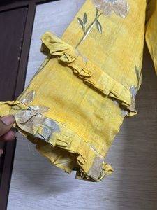 Yellow Floral Print Kurti