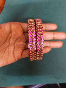 Elegant Green &amp; Pink Bangles