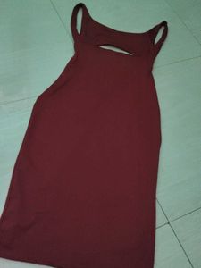 Chic Maroon Bodycon Mini Dress