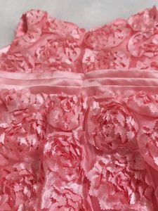 Pink Floral Applique Dress