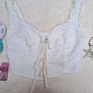 Printerest Coquette Core Cute Lace Top