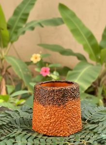 Mini Copper Brown Cement Garden Pot For Plants