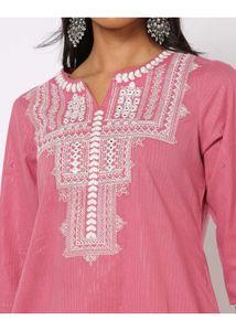 Pink Embroidered Tunic