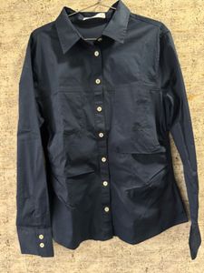 Original Mango Navy Blue Button-Down Shirt