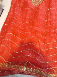 Red Embellished Saree (Minor Issue)