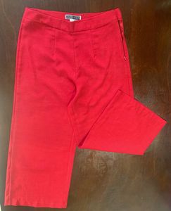 Red Wide-Leg Pants