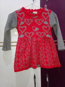 1-2 Yr Grey&amp;Red Colour Woolen Set