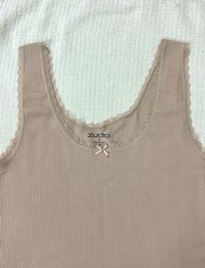 Ribbed Tank Top with Lace