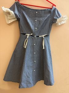 Striped Off-Shoulder Mini Dress