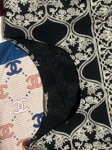 Black Jaipuri Print Short Kurta