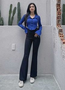 FlareFit Ribbed Trousers