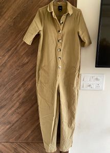 Khaki Denim Jumpsuit