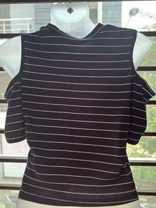 Striped Cold Shoulder Top