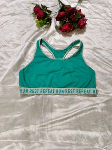 Green Sports Bra - Run Rest Repeat