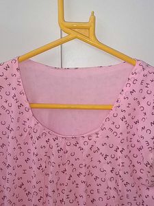 Pink Letter Print Top