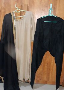 Pakistani Kurti Set With Top, Bottom &amp; Dupatta