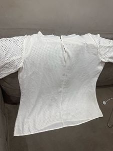 White Eyelet Tank