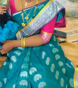 Gold And Silver Zari Woven Silk Saree