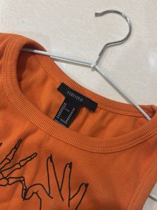 Forever 21 orange crop tee