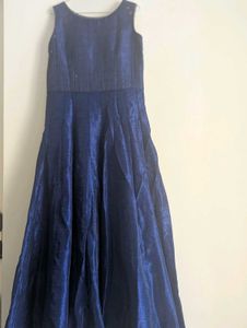 Elegant Blue Embroidered Dress