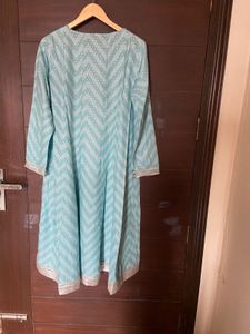W Sky Blue Anarkali Low High Festive Kurta (16)x