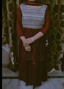 Short Designer Kurti With Long Skirt And Dupatta