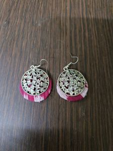 Set Of 4 Handmade Fabric Earrings - Unique Designs