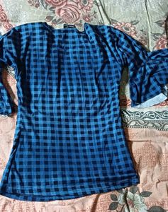 Blue Checkered Top