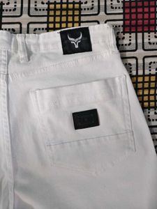 White Straight Fit Jeans