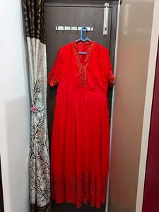 Aliya Cut Red Heavy Long Gown
